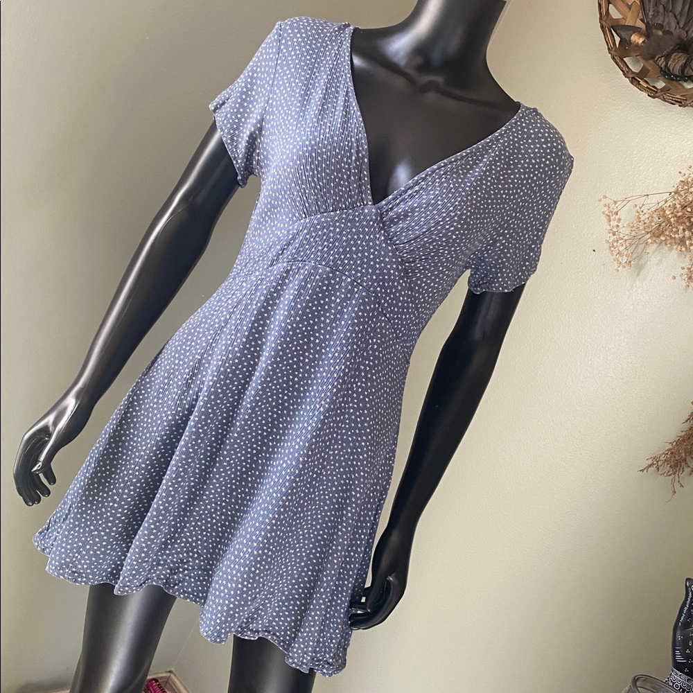 La Hearts Blue and White Floral Country Mini Dress